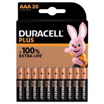 Duracell - Pilha alcalina aaa plus 100% – 20 unidades – duracell,
