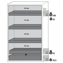 Asecos - Armário de segurança s-classic-90 s90.196.120 branco,