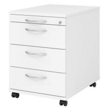 Bloco de Gavetas Móvel AC30 BM - Faia/Branco - 4 Gavetas com Chave - Licença FSC - Hammerbacher
