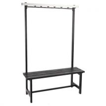 Banco Cabide Simples com Banco - 115cm Largura - 8 Ganchos - Preto - Eco-Responsável - Gardelux By Hermeta