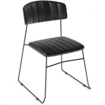 Mobiliário de Restauração - Cadeira Empilhável MUNDO Preta Couro Sintético - Uso Intensivo