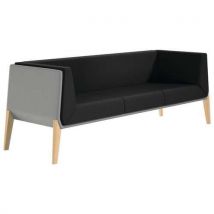 Sofá Accord 3 Lugares - Preto/Cinzento - 211cm Largura - Conforto e Estilo - Quadrifoglio