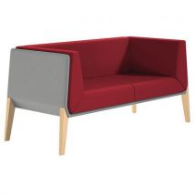 Sofá Accord 2 Lugares Baixo - Vermelho/Cinzento - Pano e Faia - 156cm Largura - Quadrifoglio