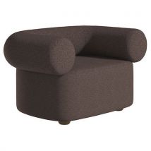 Sofá Abbey Individual Castanho 1 Lugar - Tecido Confortável - 117cm Largura - Design Moderno - Quadrifoglio