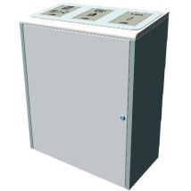 Cesto separação seletiva 3 suportes saco 40 L inox escovado
