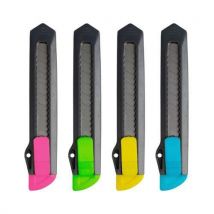 Kores - Faca segur. Plástico neon kc18 – 18 mm – lâmina bloq. Manual,