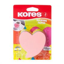 Kores - Nota reposicionável coração fantasia 70 x 70 mm cor néon,