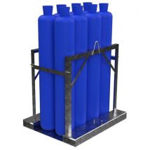Suporte Móvel para 8 Botijas de Gás ø 230 mm - Galvanizado - Resistente e Seguro - Sameto Technifil