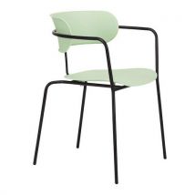 4 Unidades de Conjunto de 4 cadeiras Bistro - pés pretos/assento verde - Paperflow
