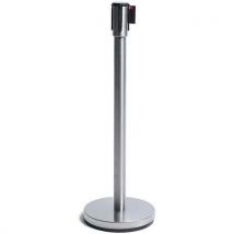Showdown Displays - Poste em aço cromado com cinta preta de 2,5 m,