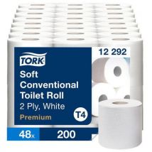 Tork - Papel Higiênico T4 Premium Folha Dupla - 6 Rolos - Branco - 200 Folhas/Rolo