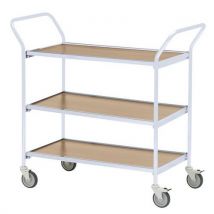 Helge Nyberg - Carro móvel de 1000x420 mm com 2 pegas – 2 plataformas de carvalho – capacidade de 150 kg,