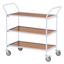 Carro móvel com acabamento cinzento - 3 plataformas - capacidade de 150 kg