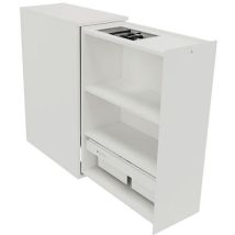 Bloco de Gavetas Branco 4 Prateleiras - Abertura Lateral Direita - 115x40x80 cm - Fecho Chave - Clen