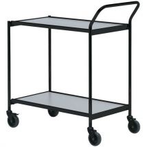 Helge Nyberg - Carro móvel preto/cinzento de 1000 x 420 mm – 2 plataformas – capacidade de 150 kg,
