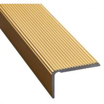 Perfil de Degrau Angular Dourado 33x20mm 3m - Acessibilidade e Segurança - Wattelez
