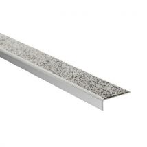 Perfil de Degrau Angular Grande Mineral 62x30mm - Cinza Escuro/Claro - Acessibilidade e Segurança - Wattelez