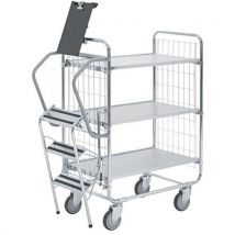 Helge Nyberg - Carro com escada – 3 plataformas de 1000x425 mm – capacidade de 200 kg,