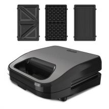 2 em 1, Aço, Cinza/Preto - Sanduicheira e Máquina de Waffles Black+Decker BXSA754E