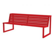 Urbantime - Banco com assento duplo h24 em aço inoxidável – vermelho,