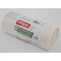 Alfapac - Saco lixo compostável – resíduos orgânicos – 130 l – natural,