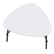 Meet By Paperflow - Mesa baixa lazy – 50x65 cm – pés pretos/tampo branco,