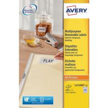 Etiqueta branca reposicionável Avery - Impressão a laser/jato de tinta e fotocopiadora