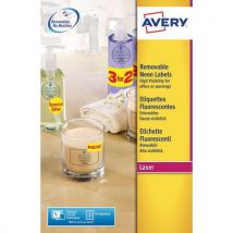 Etiqueta fluorescente reposicionável Avery - Impressão a laser