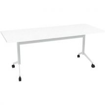 Mesa de Reuniões Dobrável 180x70x73cm - Branca - Tampo Melamina, Base Aço - Quadrifoglio