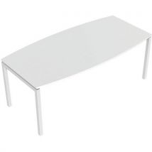 Robberechts - Mesa de reuniões em barril – 200 cm – branco/branco,