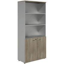 Quadrifoglio - Armário com portas rebatíveis practika – a x l: 200 x 90 cm – olmo/alumínio,