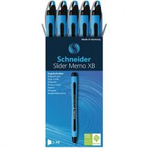 Schneider - Esferográfica – memo xb – azul/preto – 10 unid. – schneider,