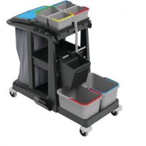 Carro de Limpeza Topkit SRK21 e Kit SRK16 - 20L - Preto/Cinza - Alta Qualidade Reciclada - Numatic