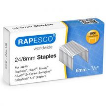 Rapesco - Caixa de 1000 agrafos 24/6 galvanizados para agrafador,