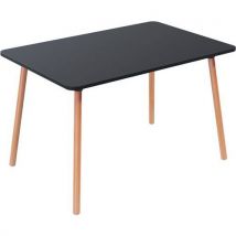 Meet By Paperflow - Mesa restaurante palomba retangular 80x120 cm – tampo preto,