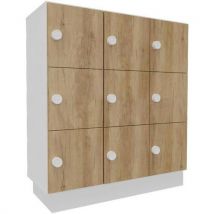 Buronomic - Bloco 9 compart. – cxa: 117x119 – branco/portas nebraska,