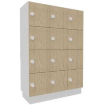 Buronomic - Bloco 12 comp. – cxa: 117x157,5 – branco/portas carv. Natur.,