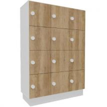 Buronomic - Bloco 12 compart. – cxa: 117x157,5 – branco/portas nebraska,