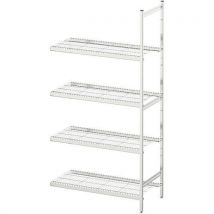 Estante Adicional Norme 5 Inox - 1800x500x1400mm - 4 Níveis - 100kg/Prateleira - Eco-Responsável - Hupfer