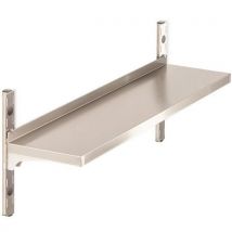 Estante de Parede Inox 1 Nível - 1200x400mm - 60kg Carga Máx. - Ideal para Ambientes Médicos - Hupfer