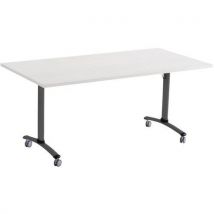 Mesa Dobrável Axe 68x68cm Quadrada Cinza/Antracite - Tampo Laminado - Base Metal - Eco-responsável - Manutan Expert