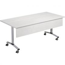 Mesa Dobrável Axe 68x68cm com Painel Fundo - Cinza/Alumínio - Eco-responsável - Manutan Expert
