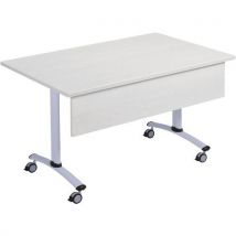 Mesa Dobrável Axe com Painel de Fundo 120x80cm Cinza/Alumínio - Eco-responsável, 10 Anos Garantia - Manutan Expert