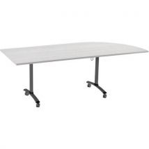Mesa Axe Estratificada Canto Direito 80cm Antracite Cinzento - 205x80x72cm - Eco-Responsável - Manutan Expert
