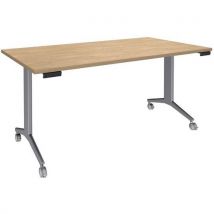 Simmob - Mesa de 140x80 cm – carv. Claro/pés alu.,