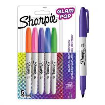 Sharpie - Marcador permanente glam pop sharpie fine – 5 un. Sortidas,