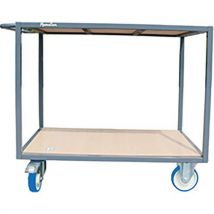 Manutan - Carro, 2 plataf. Mad., 1200x800 mm, 400 kg – rodas borracha,