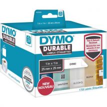 Dymo - Etiquetas labelwriter dymo, plástico, branco – 25 x 25 mm,