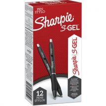 Sharpie - Caneta gel sharpie gel rt, preto – embalagem de 12,