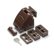 Jackloc - Dispositivo de fecho de janela com chave – castanho – titan,